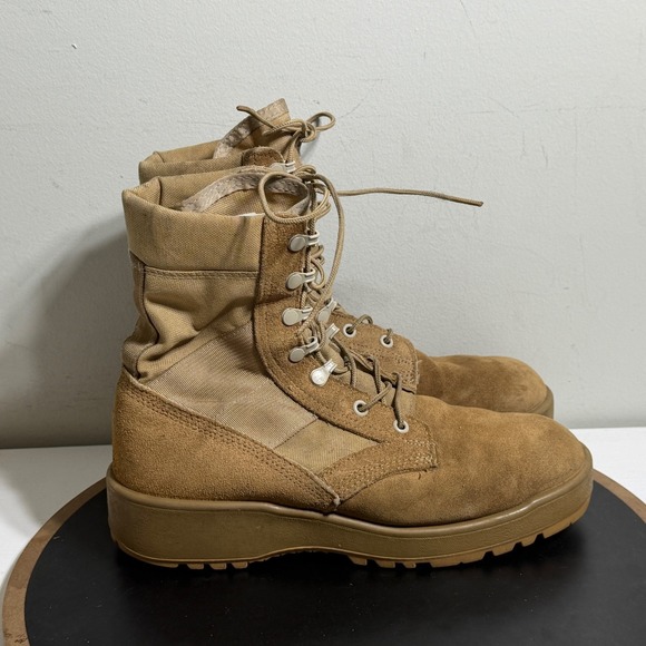 Military Hot Weather Combat Boots Men US 8R Tan Vibram Sole Workwear Tactical